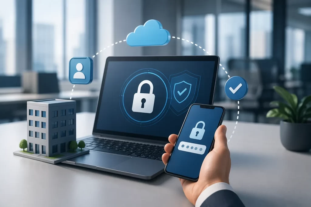 Veilige zakelijke accountbeveiliging met tweestapsverificatie.